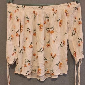 Off the shoulder flower shirt
